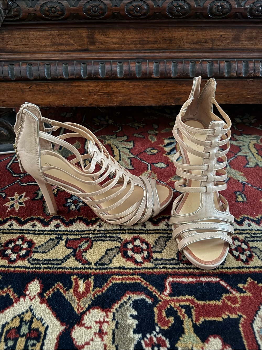 Ann Taylor Factory Nude Strappy High Heel Sandals